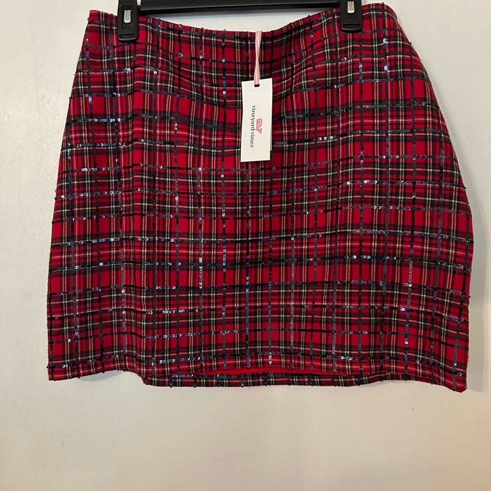 Vineyard Vines Red Plaid Mini Skirt